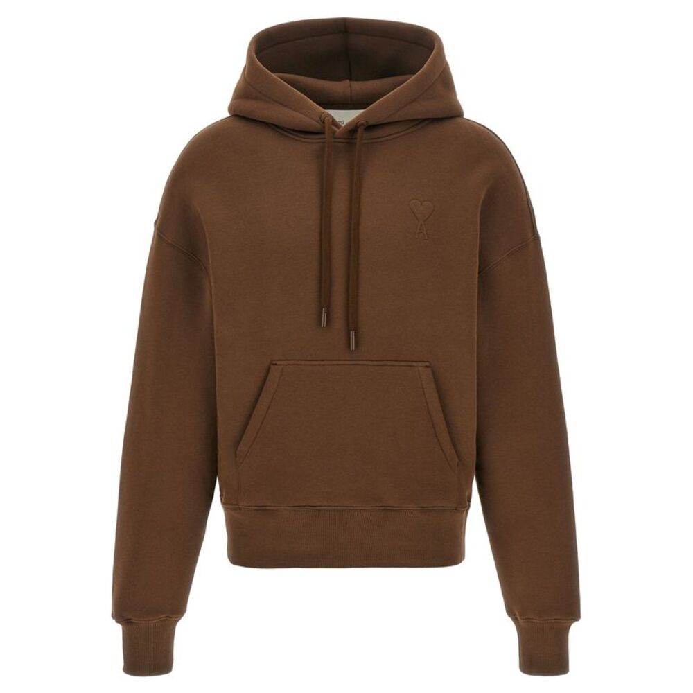 Ami Paris Brown Cotton Women's Hoodie